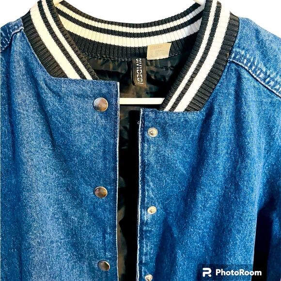 H&M Denim Baseball Jacket by Divided - Picture 4 of 5